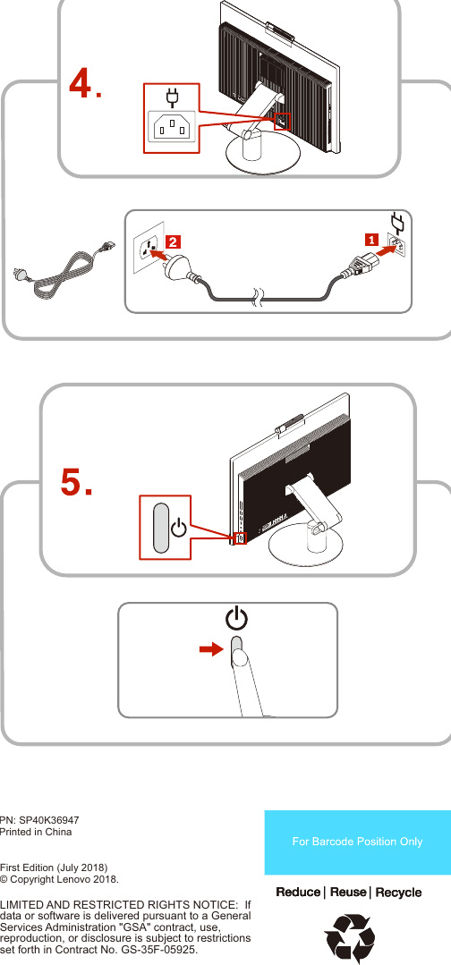 Page 4 of 4 - Lenovo Setup Poster (English) - M920z All-in-One (Think Centre) Type 10S6