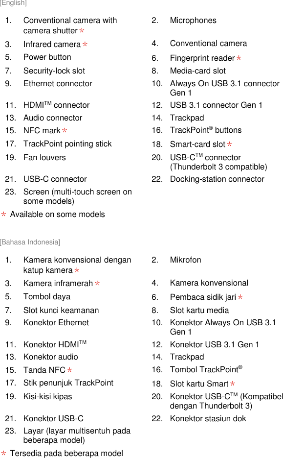 Lenovo English Setup Guide Think Pad T480 Type 20l5 20l6 Laptop Think Pad Type 20l6 Sg En Id Th Sp40k05175