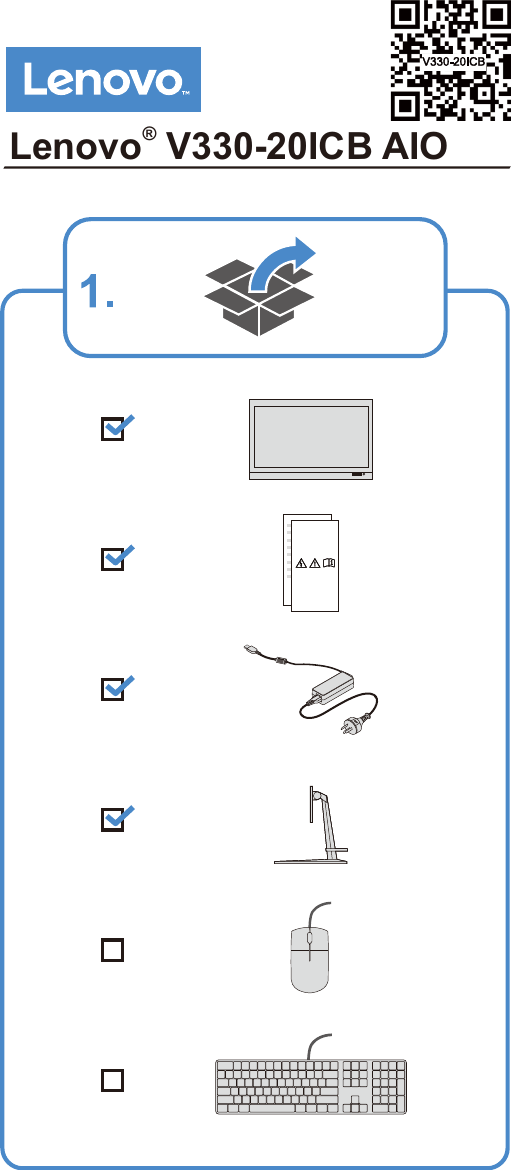Page 1 of 4 - Lenovo Setup Poster - V330-20ICB (Desktop) V330 20icb Aio