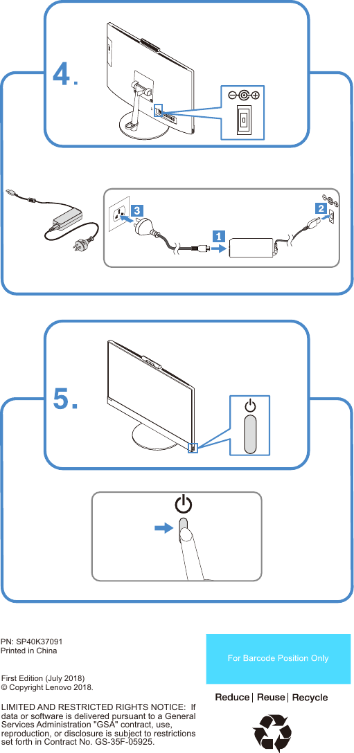 Page 4 of 4 - Lenovo Setup Poster (English) - V530-22ICB / V530-24ICB Desktop (Lenovo) V530 22icb-24icb Setup-poster