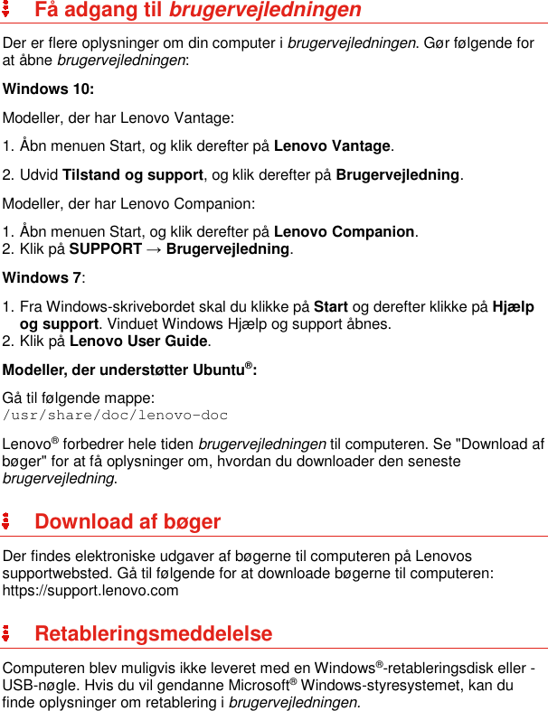 Lenovo (Danish) Safety, Warranty And Setup Guide Think Pad X1 Carbon