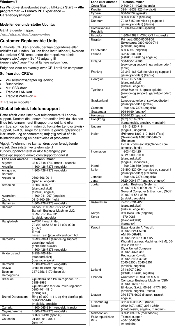 Lenovo (Danish) Safety, Warranty And Setup Guide Think Pad X1 Carbon
