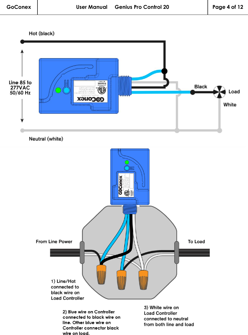 GoConex User Manual     Genius Pro Control 20 Page 4 of 12     