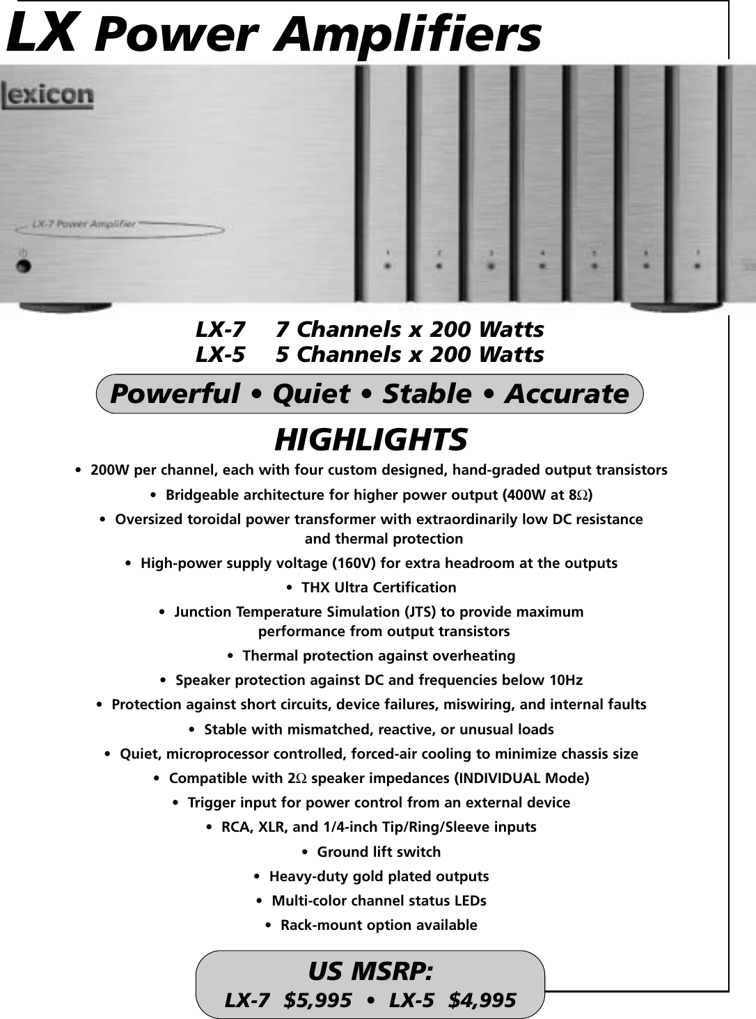 Page 1 of 2 - Lexicon LX-5 User Manual  To The 1019998c-5487-3854-81d6-eba249c42a90