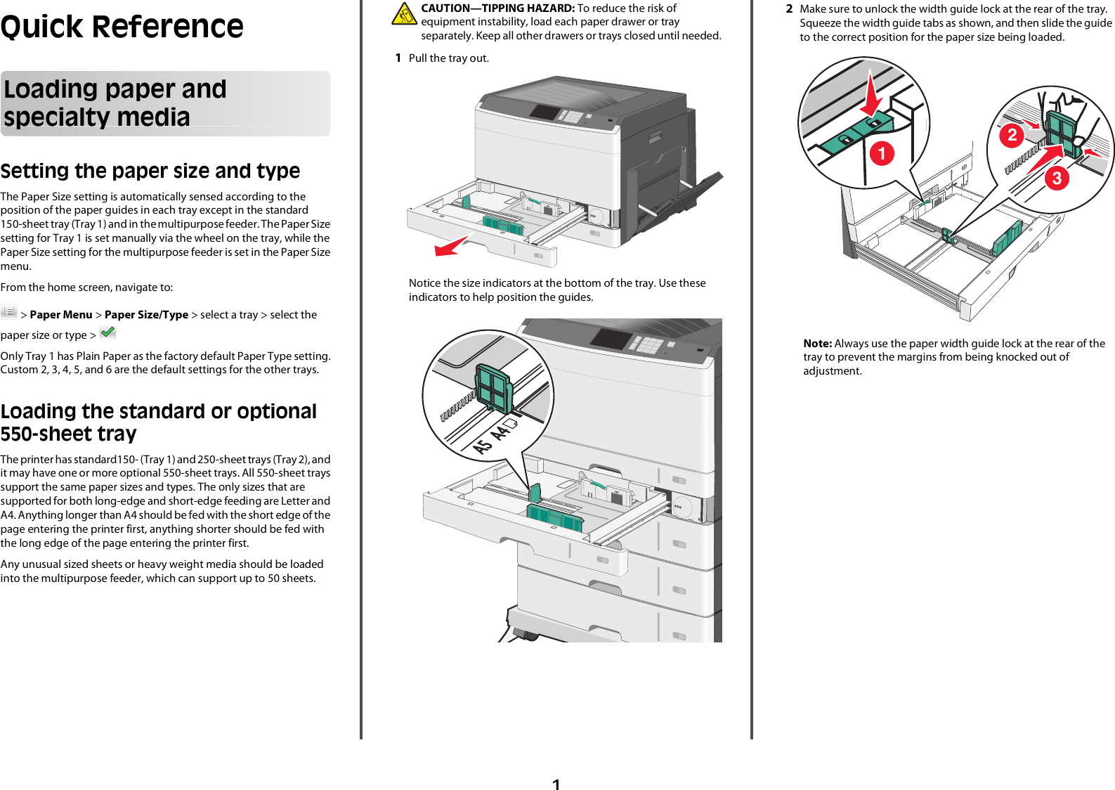 Page 1 of 9 - Lexmark Lexmark-Lexmark-C925-Quick-Reference-Guide Quick Reference