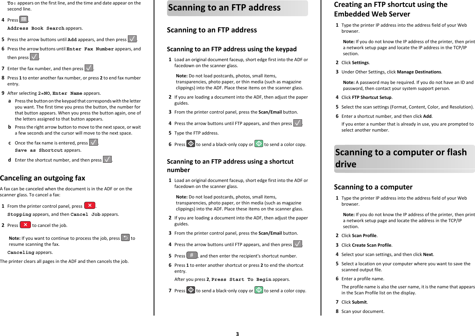 Page 3 of 4 - Lexmark Lexmark-Lexmark-X544-Quick-Reference-Guide Quick Reference