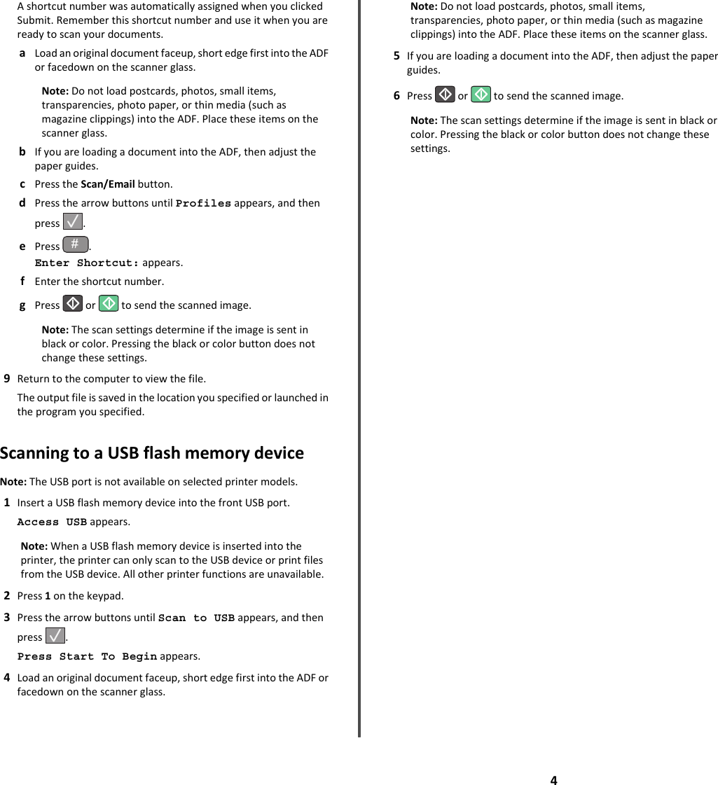 Page 4 of 4 - Lexmark Lexmark-Lexmark-X544-Quick-Reference-Guide Quick Reference