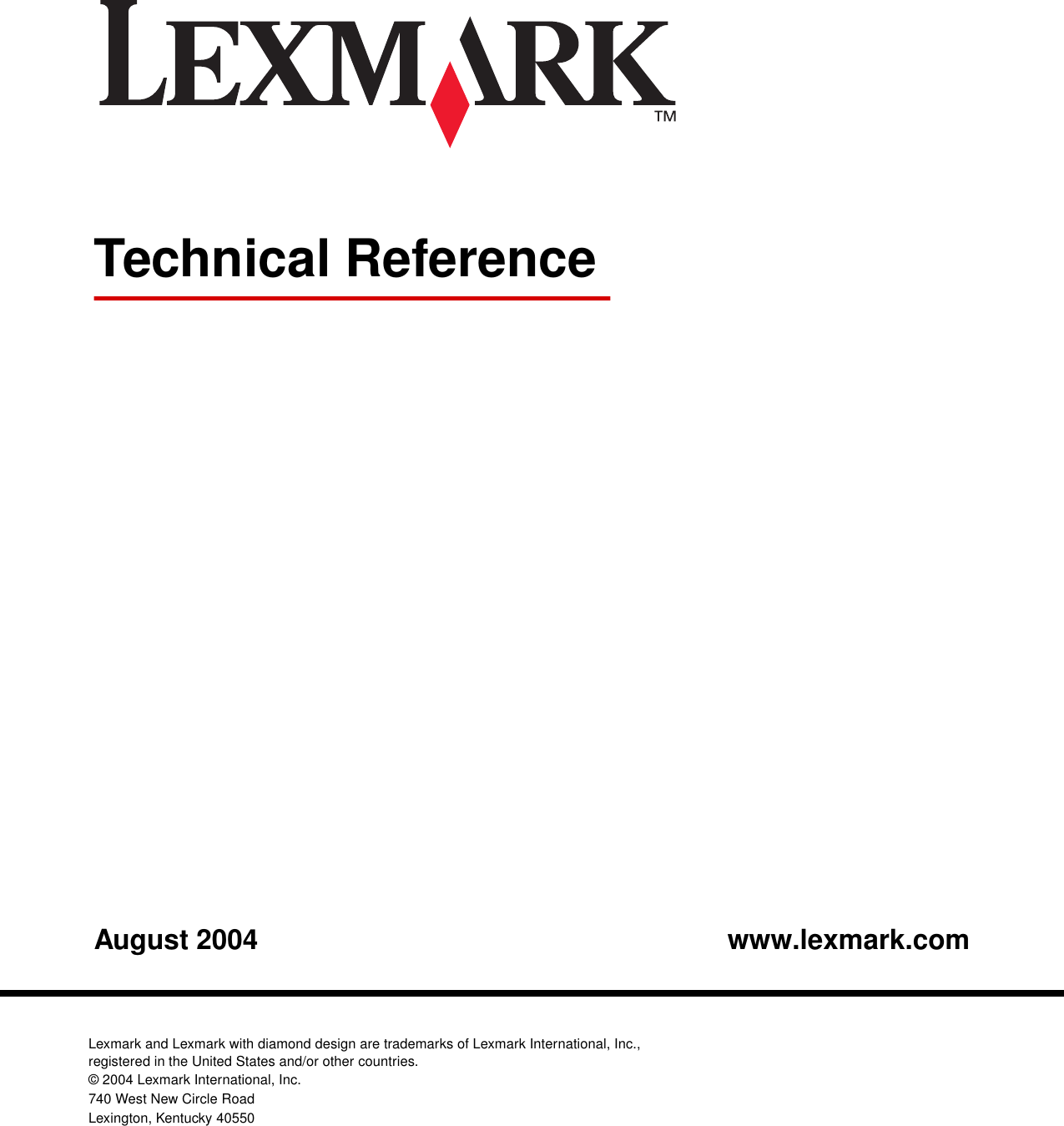 Lexmark Printer Users Manual Technical Reference