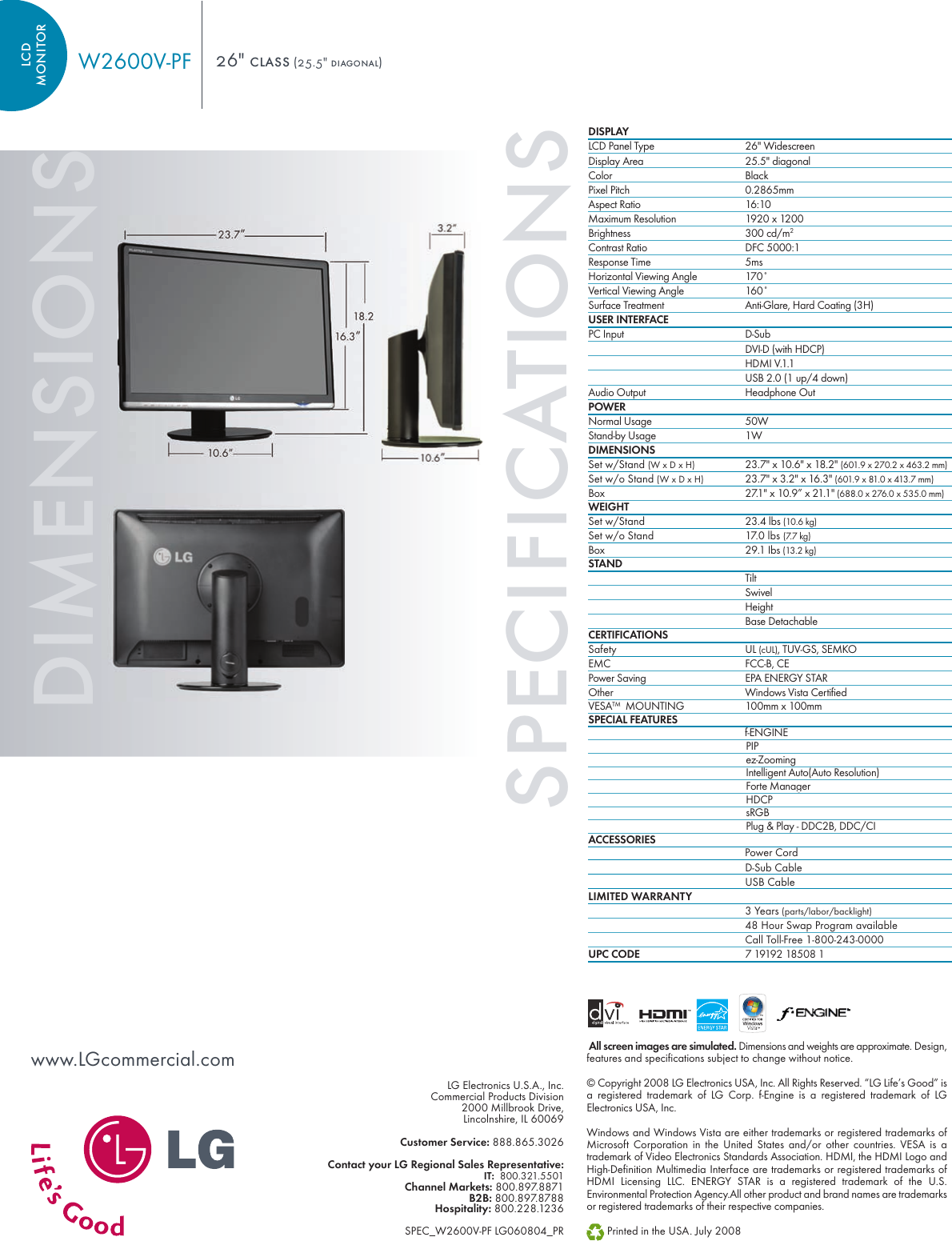 Page 2 of 2 - Lg Lg-W2600V-Pf-Users-Manual-  Lg-w2600v-pf-users-manual