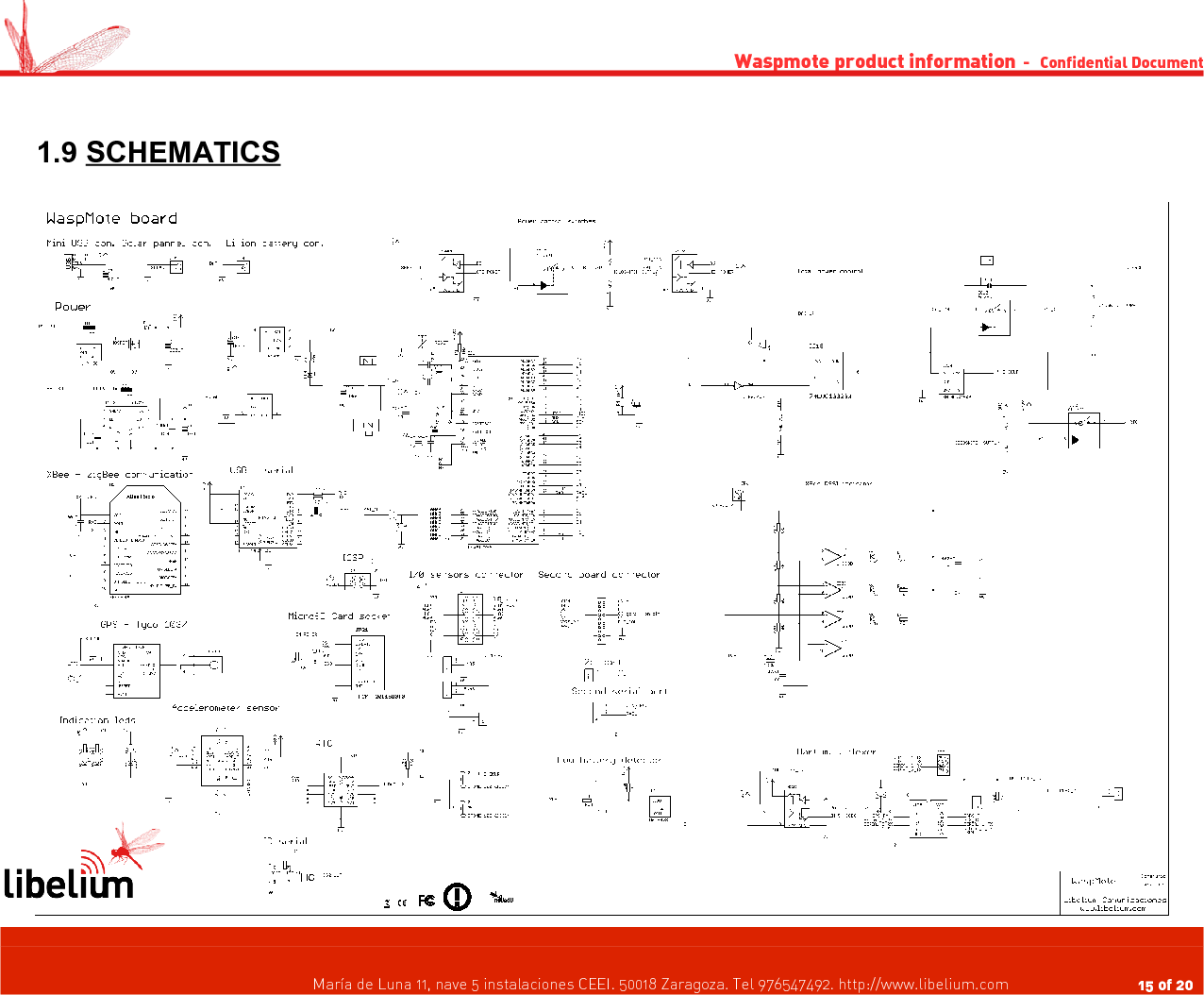 Waspmote product information  -   Confidential Document 1.9 SCHEMATICS        María de Luna 11, nave 5 instalaciones CEEI. 50018 Zaragoza. Tel 976547492. http://www.libelium.com                                     15 of 20   