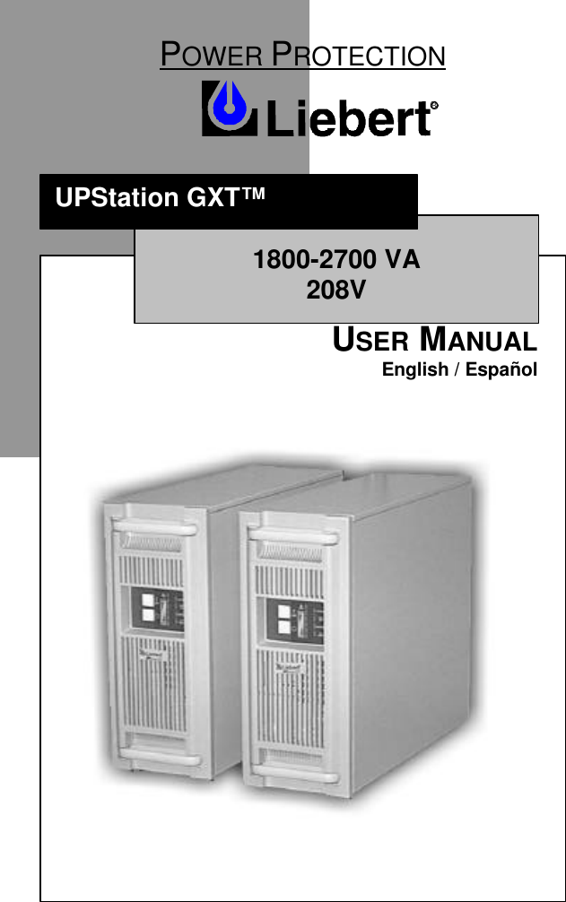 Liebert Gxt Users Manual 208 En