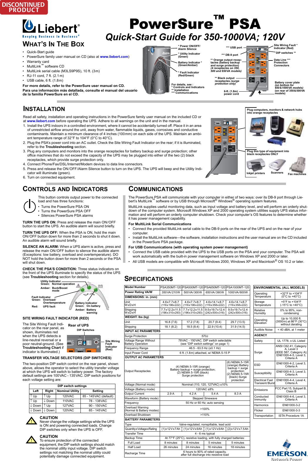 Page 1 of 2 - Liebert Liebert-Liebert-Power-Supply-350-Users-Manual-  Liebert-liebert-power-supply-350-users-manual