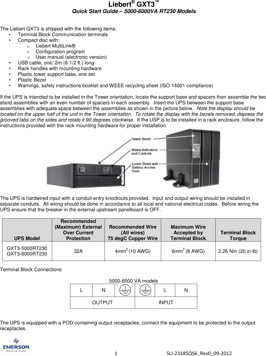 Page 1 of 4 - Liebert Liebert-Liebert-Power-Supply-5000Rt230-Users-Manual-  Liebert-liebert-power-supply-5000rt230-users-manual