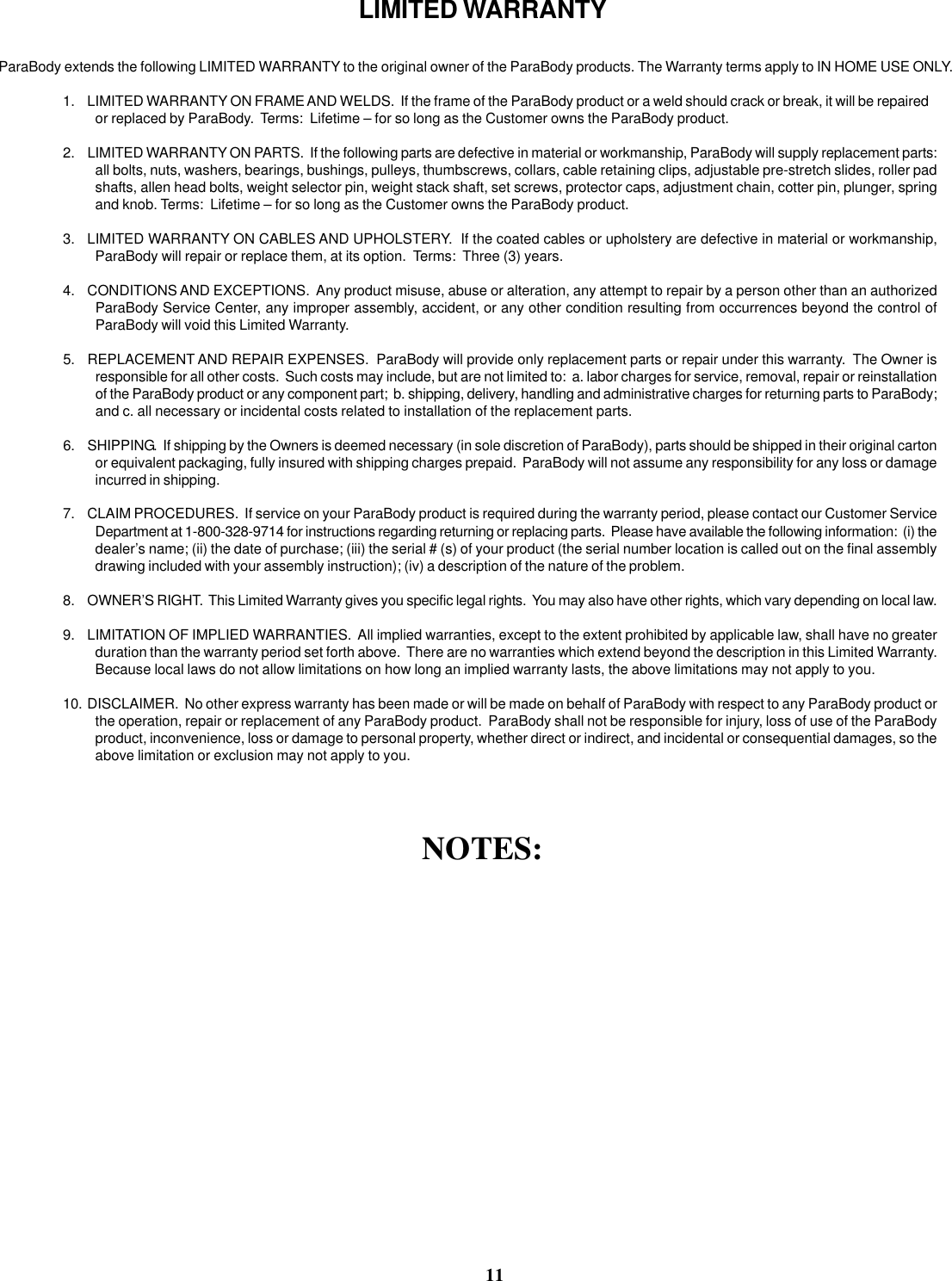 Page 11 of 12 - Life-Fitness Life-Fitness-874-Users-Manual- 874108 MULTI ANGLE BENCH(73490)  Life-fitness-874-users-manual