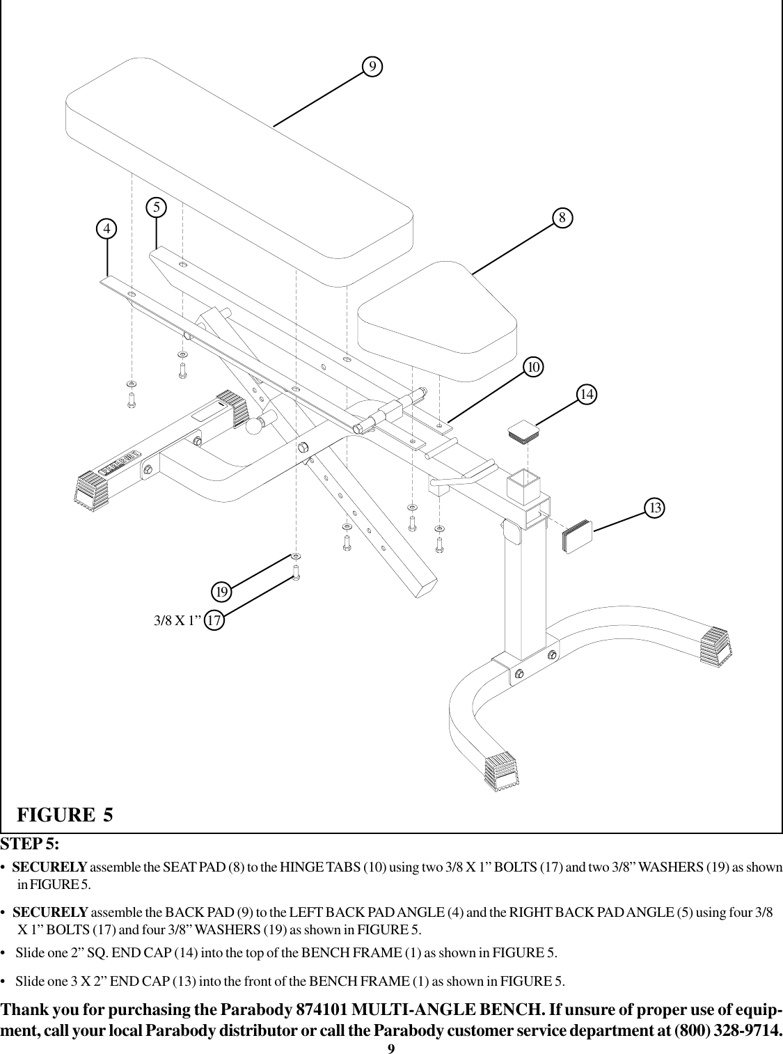 Page 9 of 12 - Life-Fitness Life-Fitness-874-Users-Manual- 874108 MULTI ANGLE BENCH(73490)  Life-fitness-874-users-manual