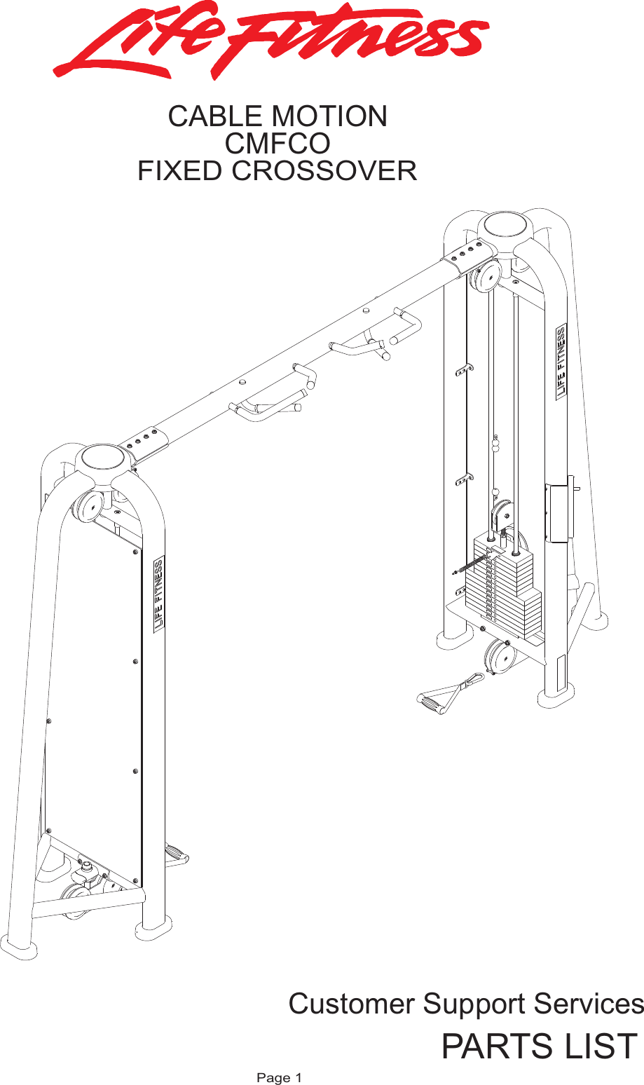 Page 1 of 11 - Life-Fitness Life-Fitness-Cable-Motion-Cmfco-Users-Manual- CMFCO Parts List  Life-fitness-cable-motion-cmfco-users-manual
