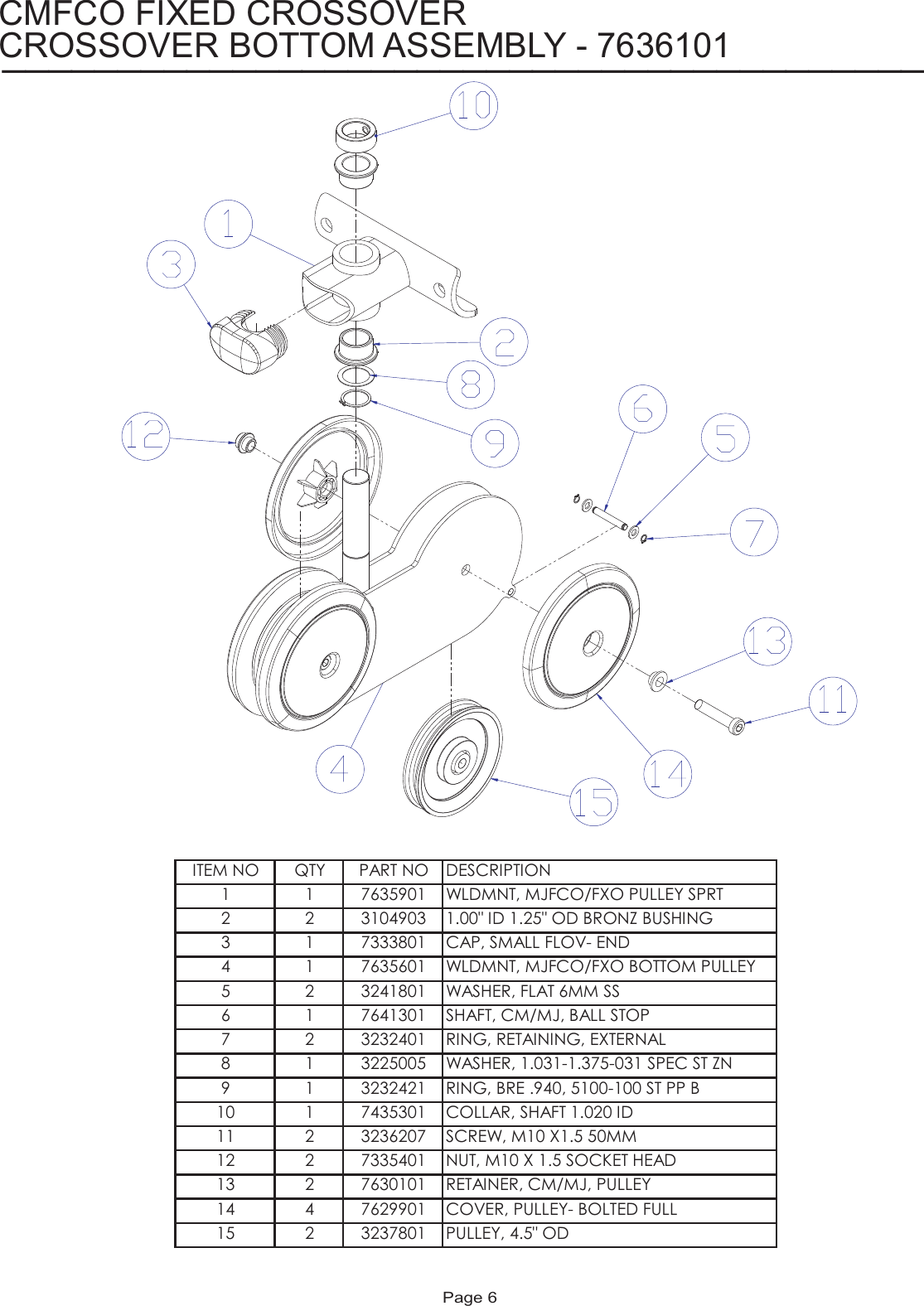 Page 6 of 11 - Life-Fitness Life-Fitness-Cable-Motion-Cmfco-Users-Manual- CMFCO Parts List  Life-fitness-cable-motion-cmfco-users-manual