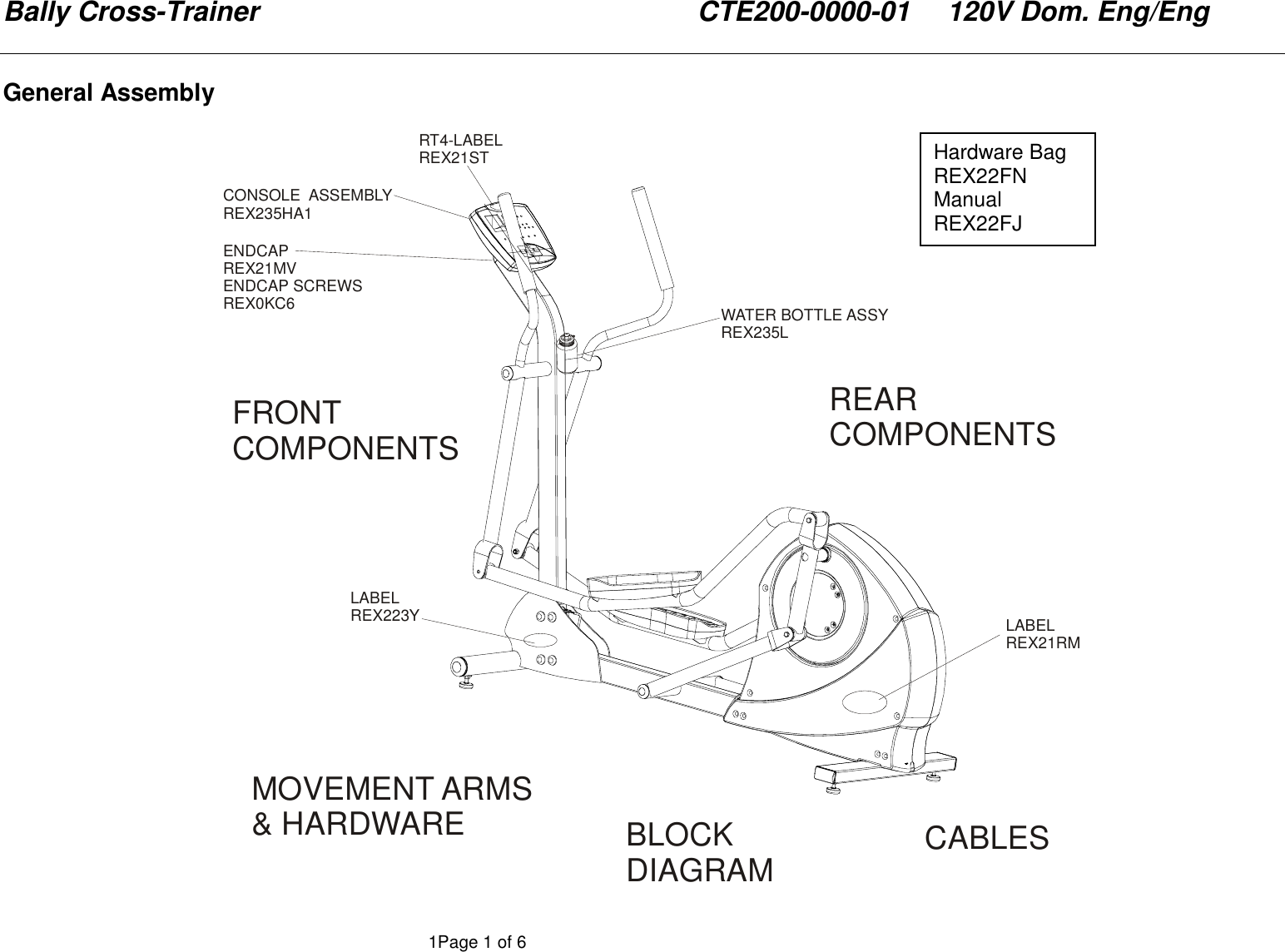 Page 1 of 6 - Life-Fitness Life-Fitness-Cte200-0000-01-Users-Manual- CT9500 Cross-Trainer  CT95-0100-17 Life-fitness-cte200-0000-01-users-manual