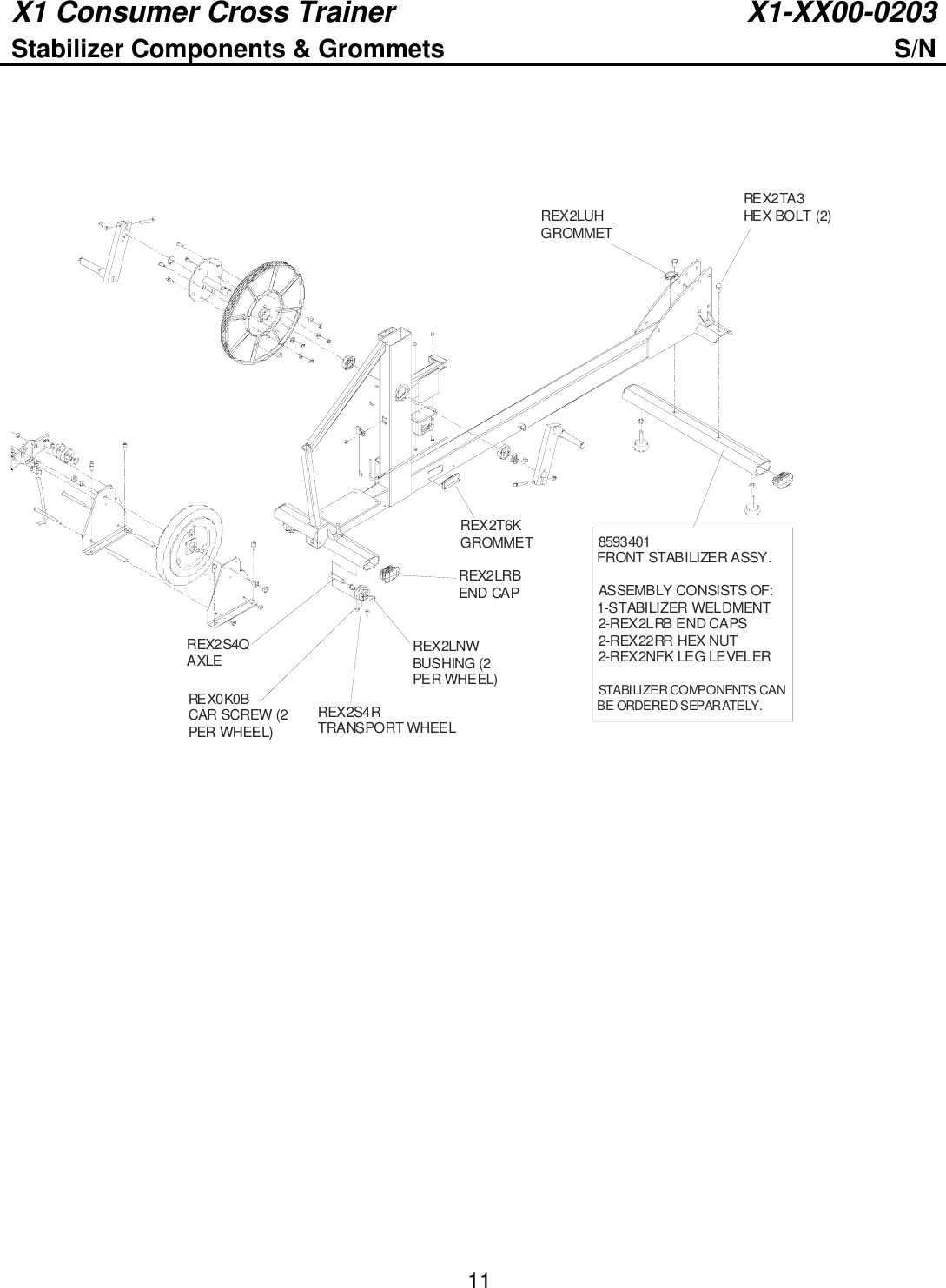 Page 11 of 12 - Life-Fitness Life-Fitness-Lifefitness-X1-Consumer-Cross-Trainer-X1-Xx00-0203-Users-Manual- CT9500 Cross-Trainer  CT95-0100-17 Life-fitness-lifefitness-x1-consumer-cross-trainer-x1-xx00-0203-users-manual
