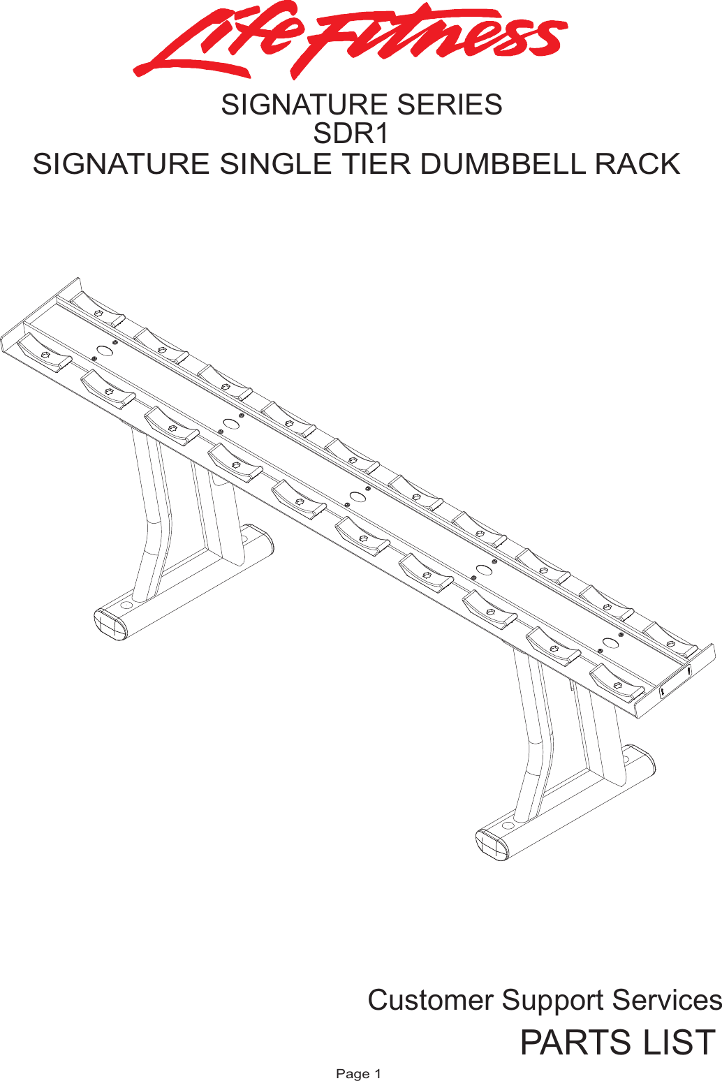 Page 1 of 12 - Life-Fitness Life-Fitness-Sdr1-Users-Manual- SDR1 Parts List  Life-fitness-sdr1-users-manual
