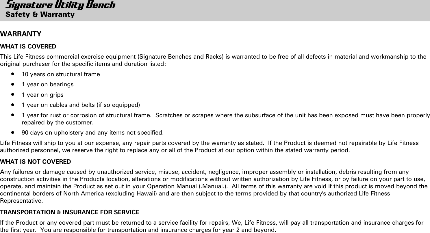 Page 4 of 8 - Life-Fitness Life-Fitness-Utility-Bench-Users-Manual- SUB_8122301_RevA-1_Aug15_06 Life-fitness-utility-bench-users-manual