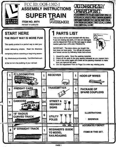 R/C For Model Trains User Manual