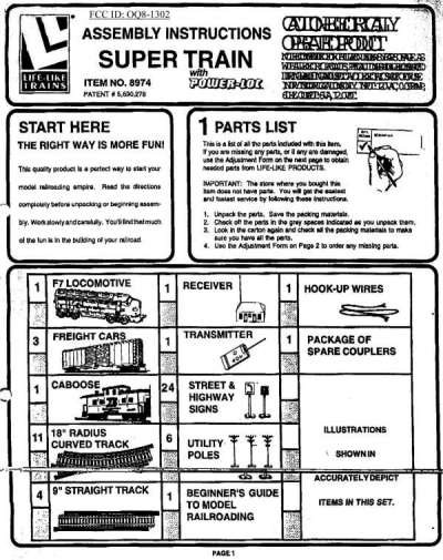 R/C For Model Trains User Manual