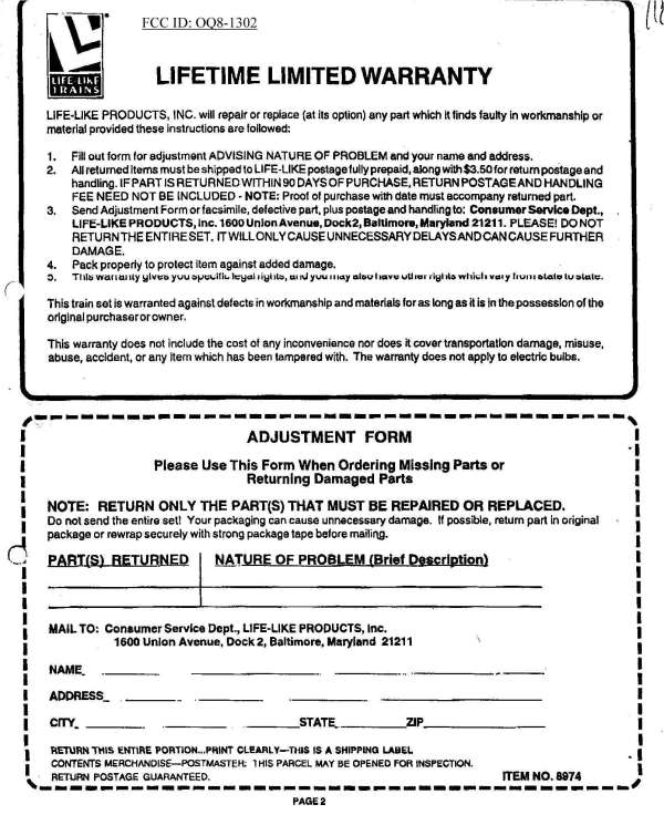 R/C For Model Trains User Manual