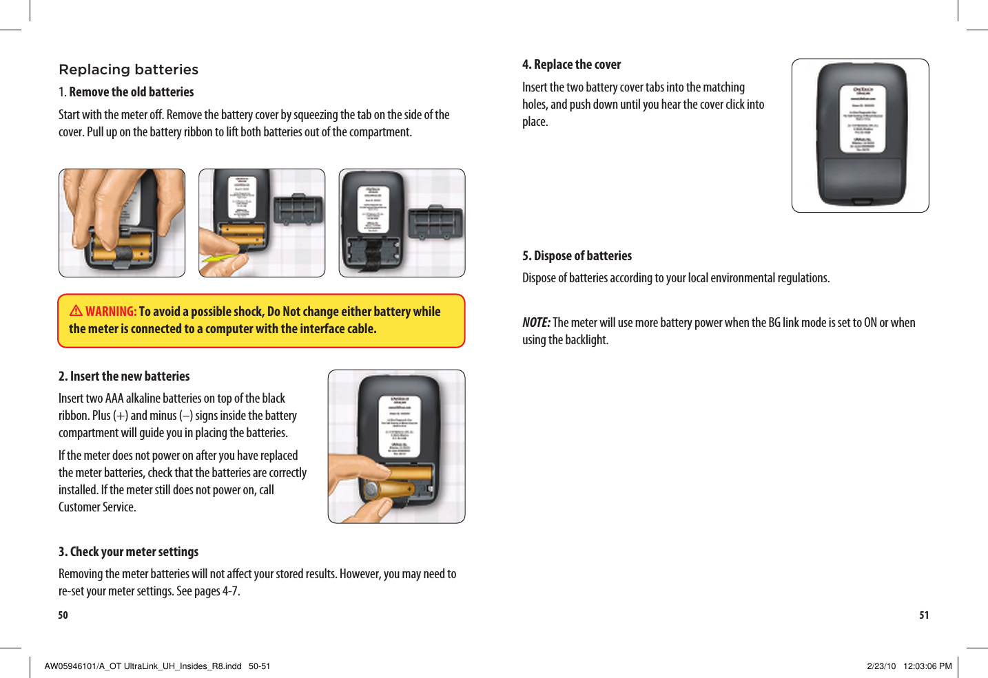 Page 29 of LifeScan B OneTouch UltraLink Blood Glucose Meter User Manual Manual