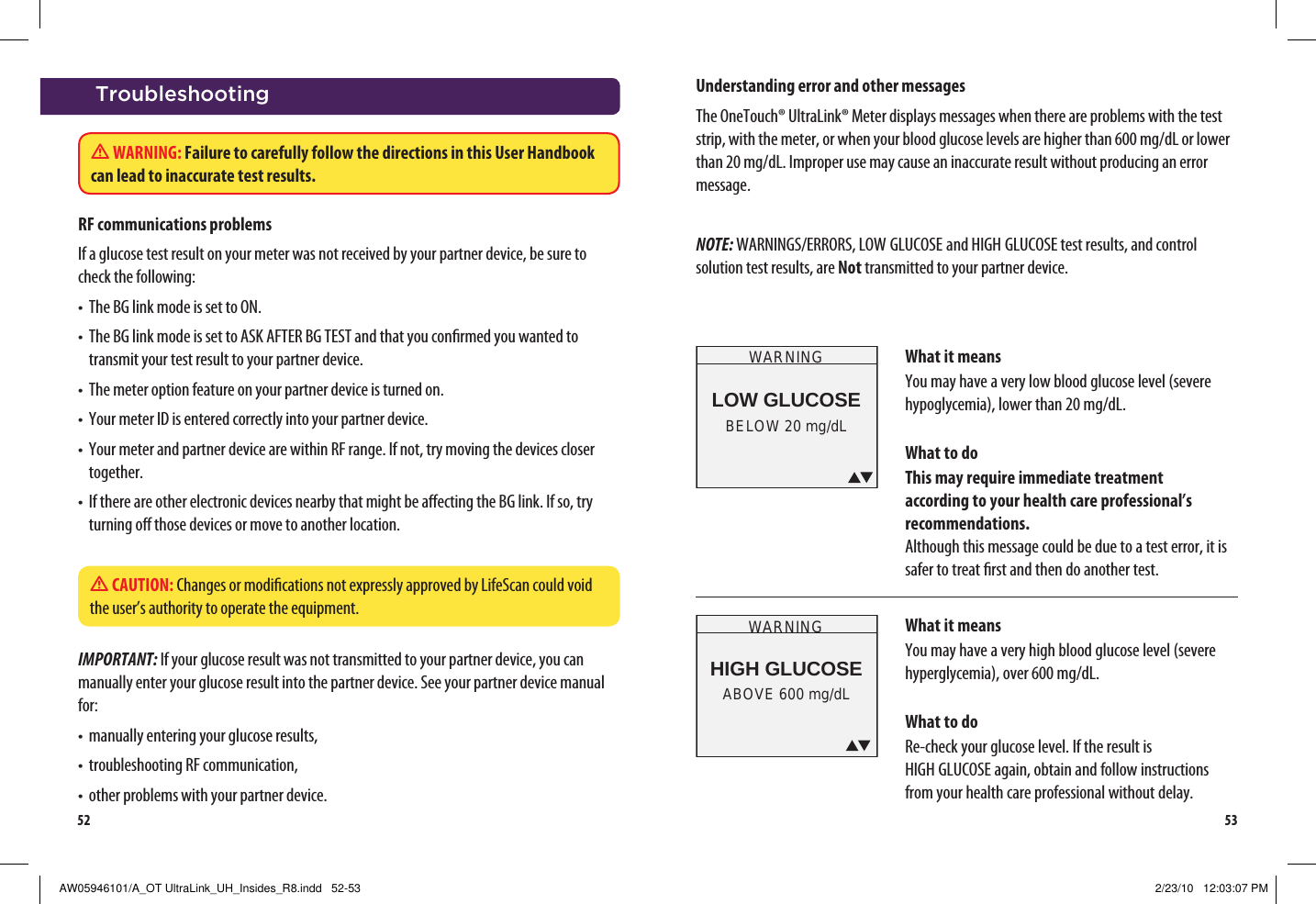 Page 30 of LifeScan B OneTouch UltraLink Blood Glucose Meter User Manual Manual