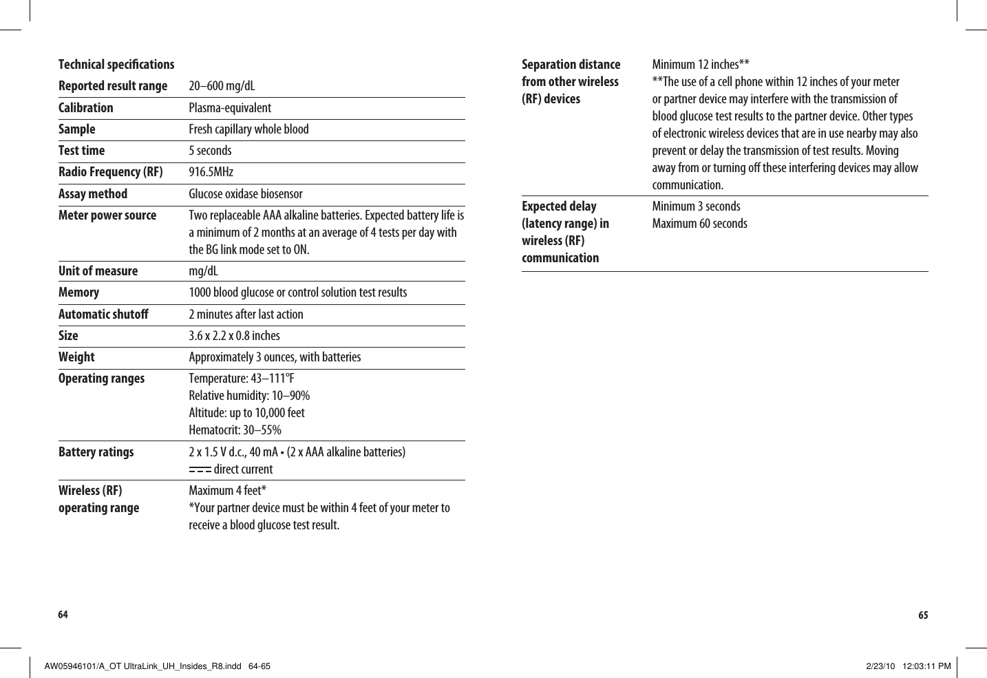 Page 36 of LifeScan B OneTouch UltraLink Blood Glucose Meter User Manual Manual