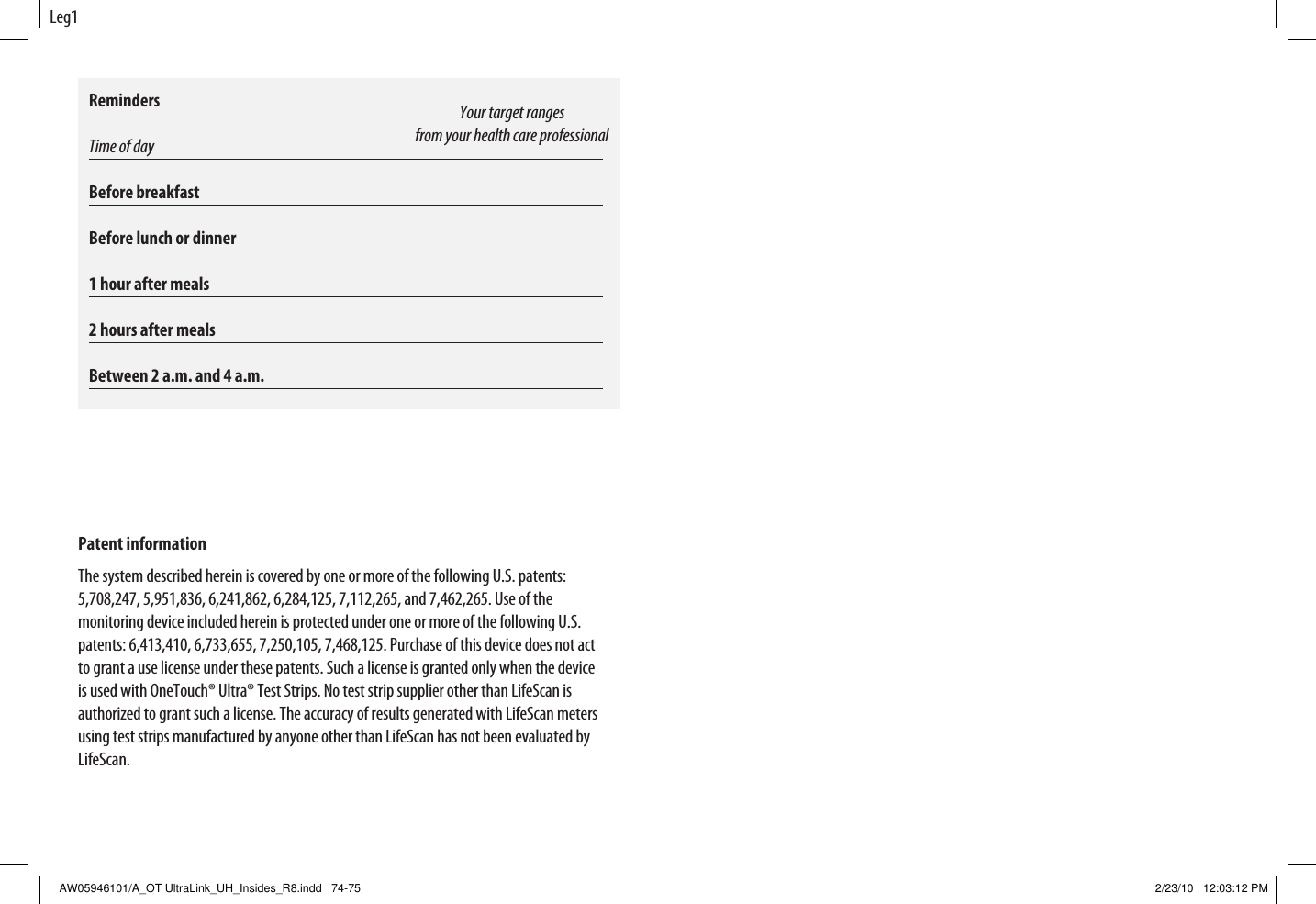 Page 41 of LifeScan B OneTouch UltraLink Blood Glucose Meter User Manual Manual