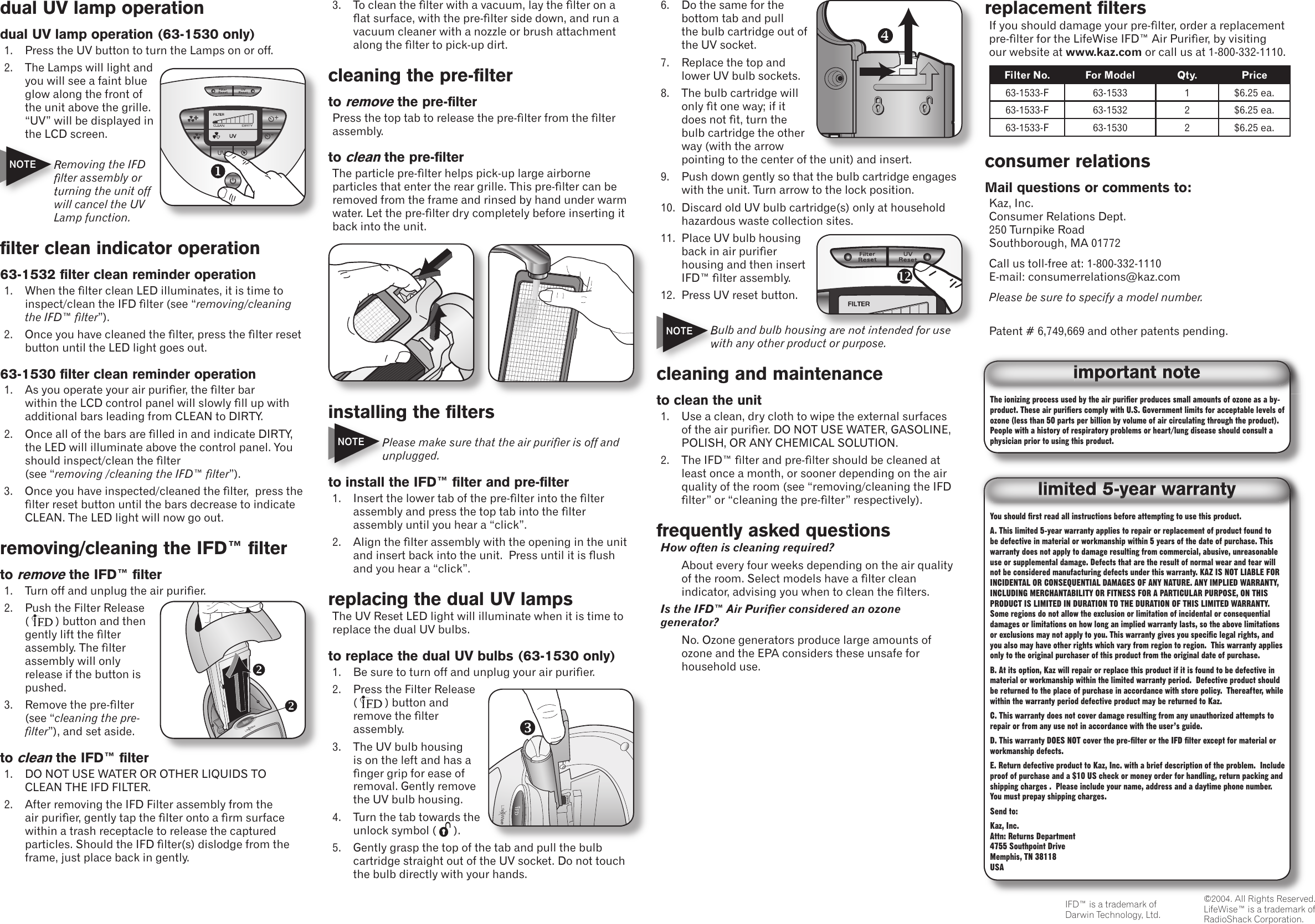 Page 2 of 2 - LifeWise 63-1530 IFD_LifeWise_OM_10-21-04 User Manual  To The 38aa2d9d-146d-43e8-8674-204118baf0f7