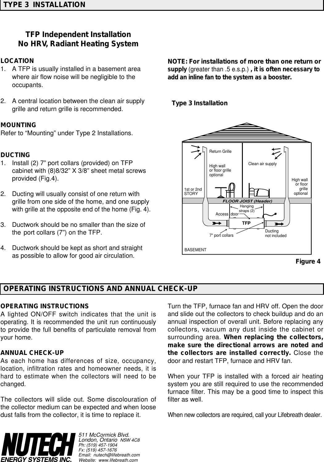 Lifebreath Tfp3000 Users Manual