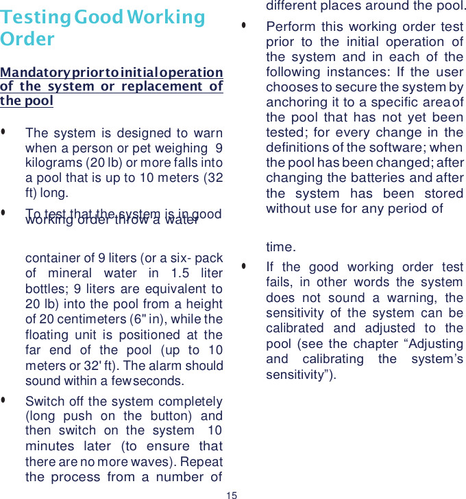 Lifebuoy LBPABUOY Floating unit of Pool alarm system User Manual