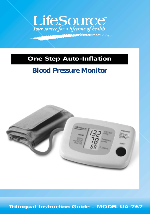Page 1 of 11 - Lifesource Lifesource-Ua-767-Instruction-Manual- ManualsLib - Makes It Easy To Find Manuals Online! Lifesource-ua-767-instruction-manual