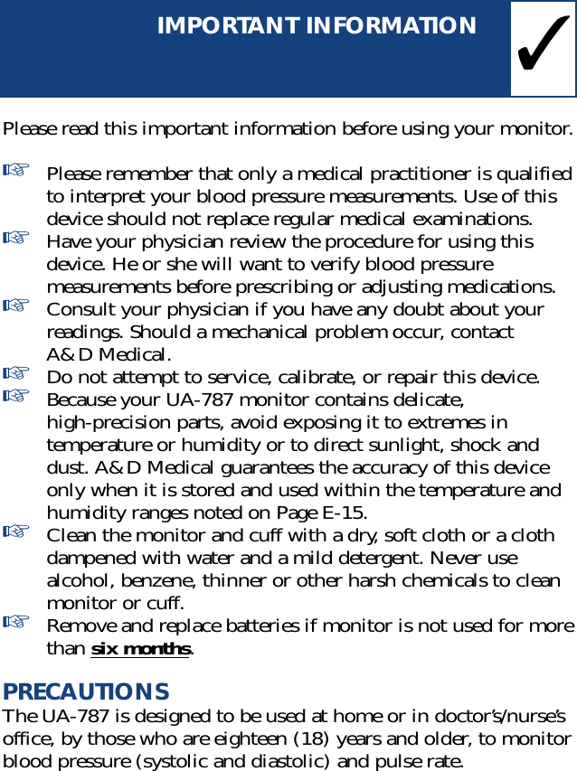 Page 2 of 11 - Lifesource Lifesource-Ua-787-Users-Manual-  Lifesource-ua-787-users-manual