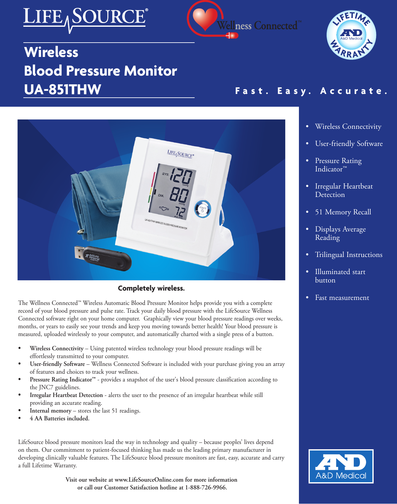 Page 1 of 2 - Lifesource Lifesource-Ua-851Thw-Users-Manual-  Lifesource-ua-851thw-users-manual