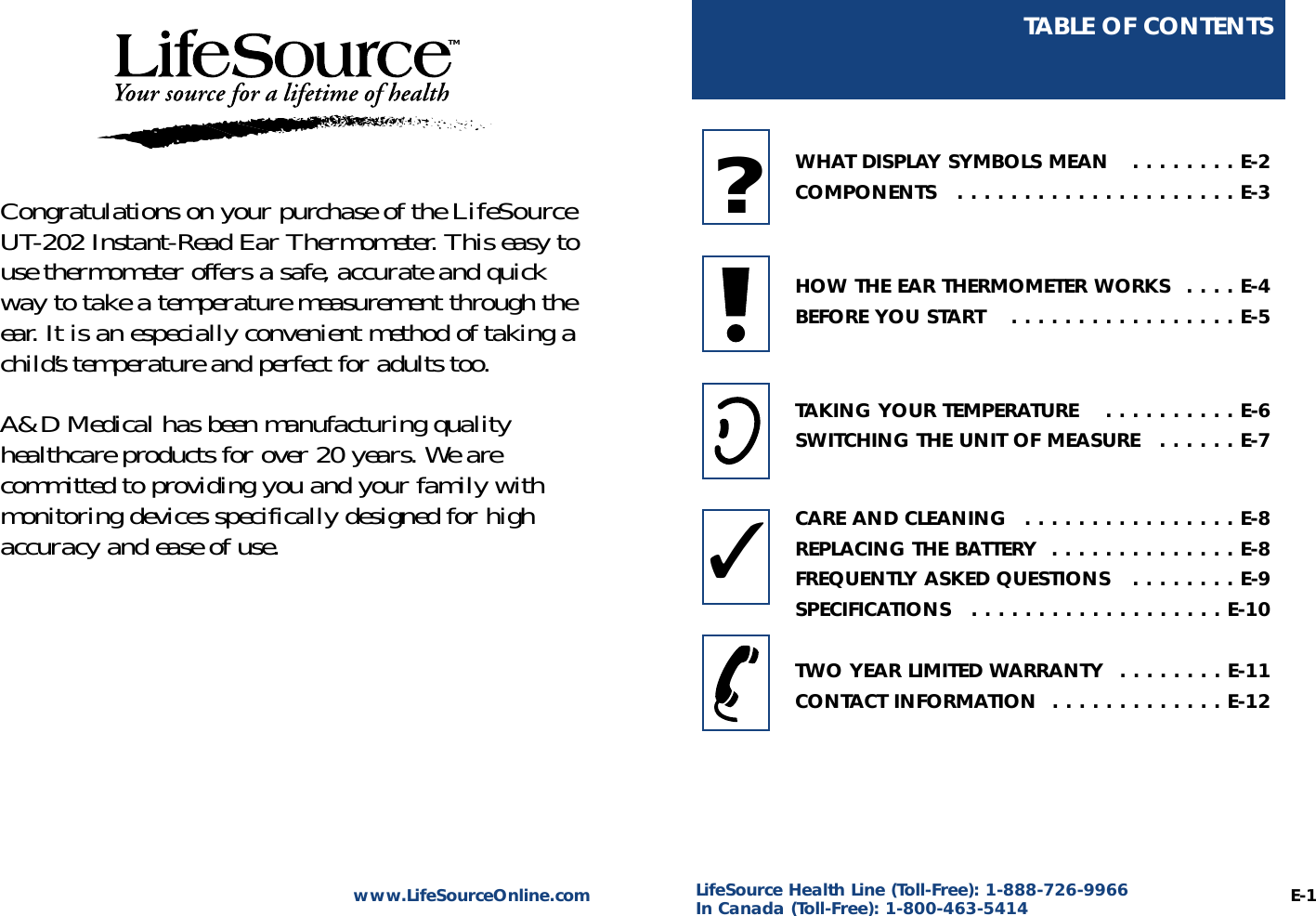 Page 3 of 9 - Lifesource Lifesource-Ut-202-Users-Manual-  Lifesource-ut-202-users-manual