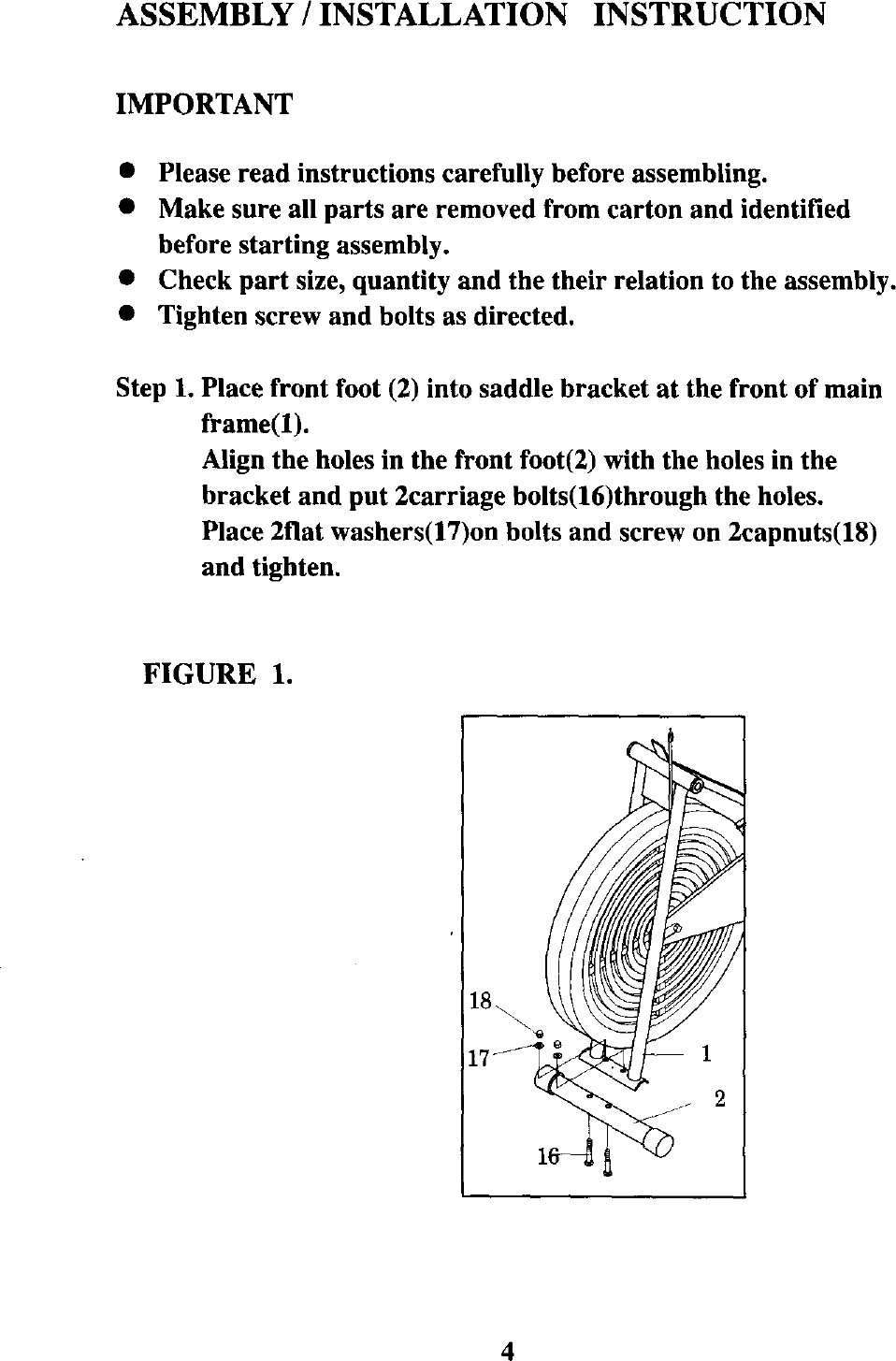 Page 4 of 12 - Lifestyler 142288000 User Manual  BICYCLE EXERCISER - Manuals And Guides L0101043