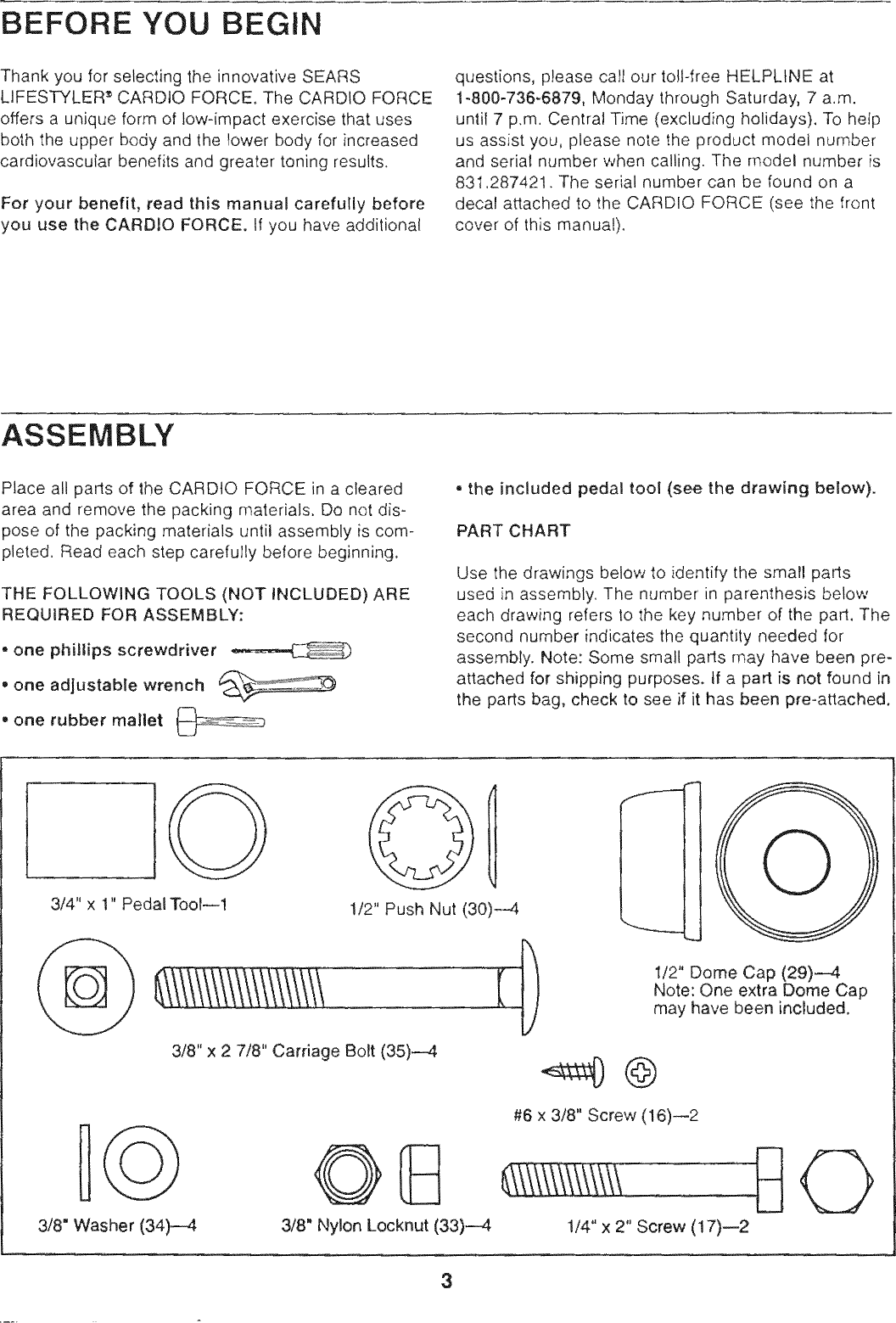 Page 3 of 12 - Lifestyler 831287421 User Manual  CARDIO FORCE - Manuals And Guides 1309381L