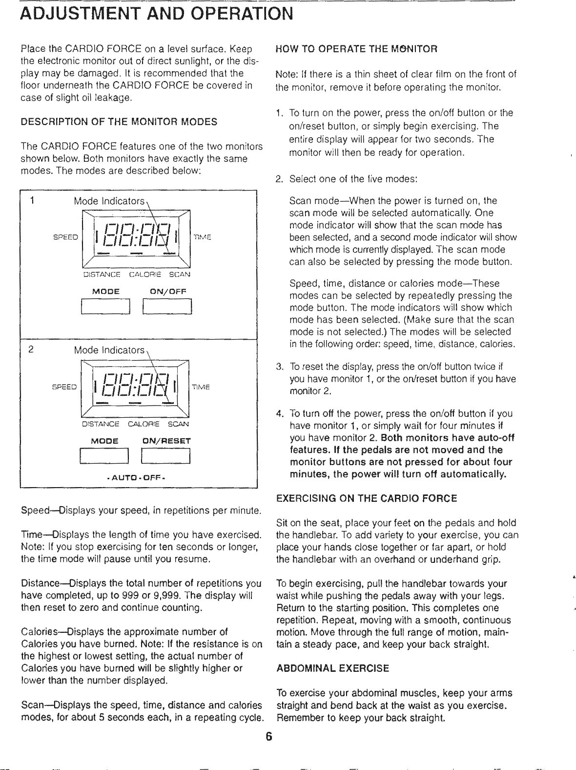 Page 6 of 12 - Lifestyler 831287421 User Manual  CARDIO FORCE - Manuals And Guides 1309381L