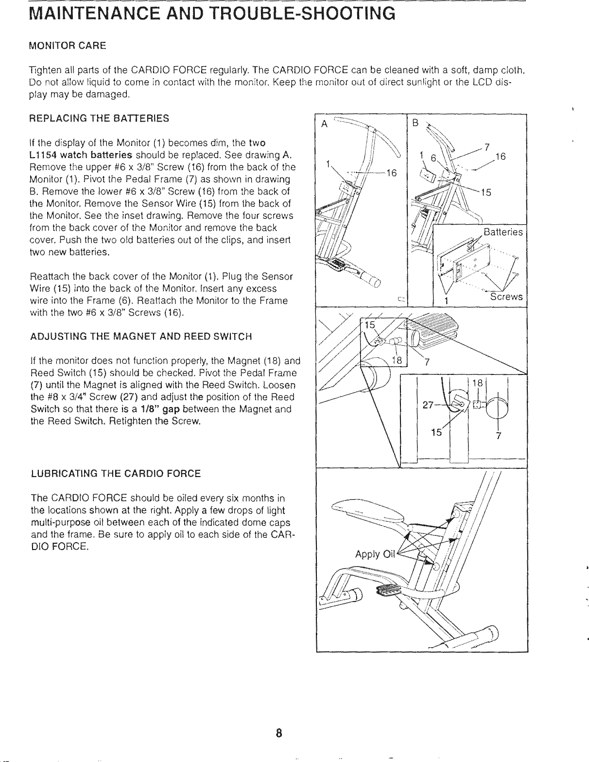 Page 8 of 12 - Lifestyler 831287421 User Manual  CARDIO FORCE - Manuals And Guides 1309381L