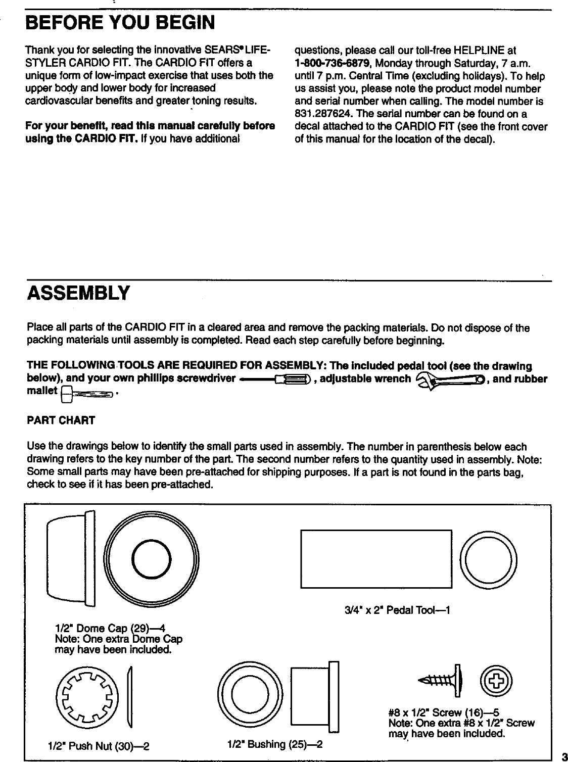 Page 3 of 12 - Lifestyler 831287624 User Manual  CARDIO FIT - Manuals And Guides 99020187