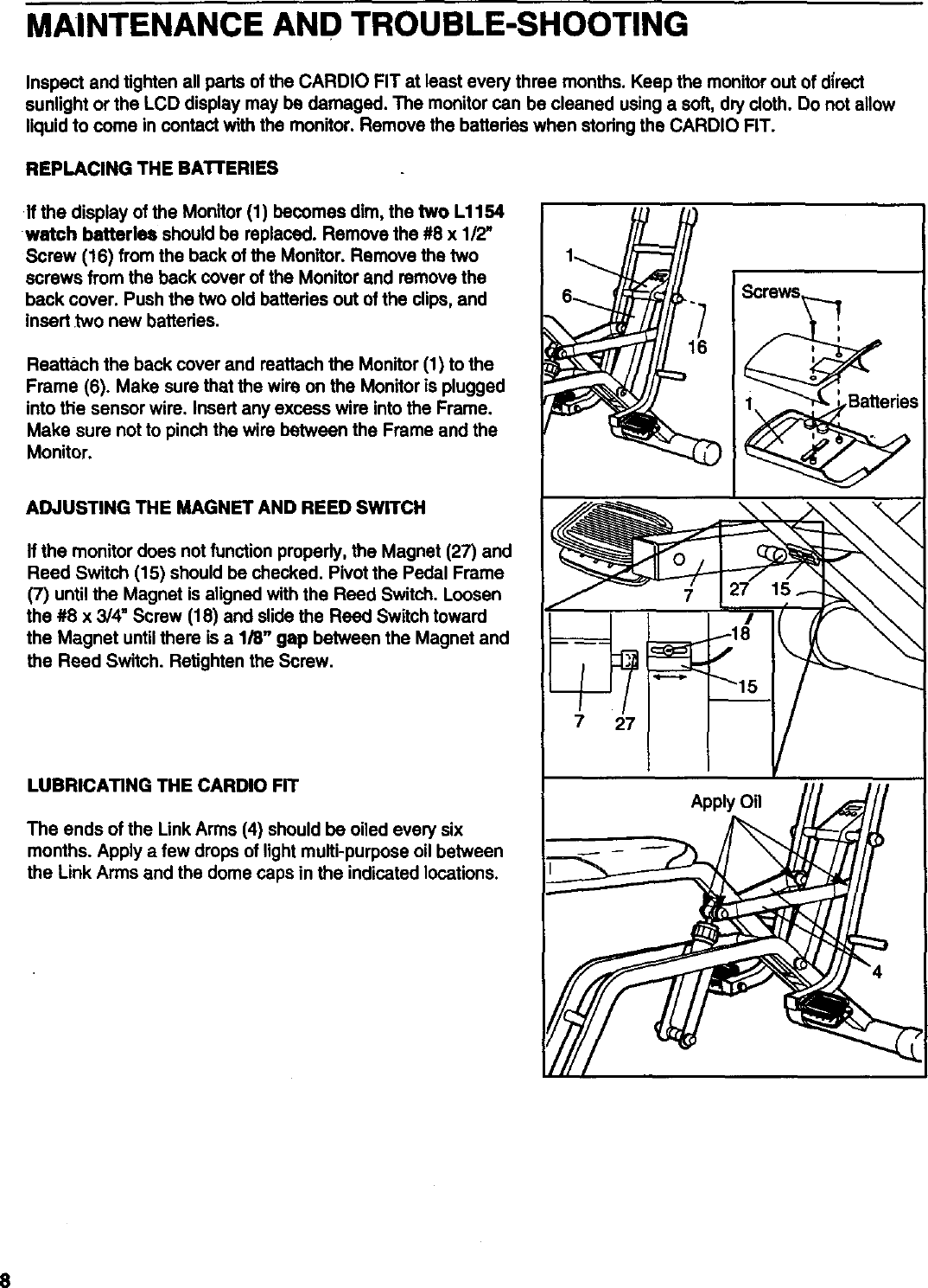 Page 8 of 12 - Lifestyler 831287624 User Manual  CARDIO FIT - Manuals And Guides 99020187