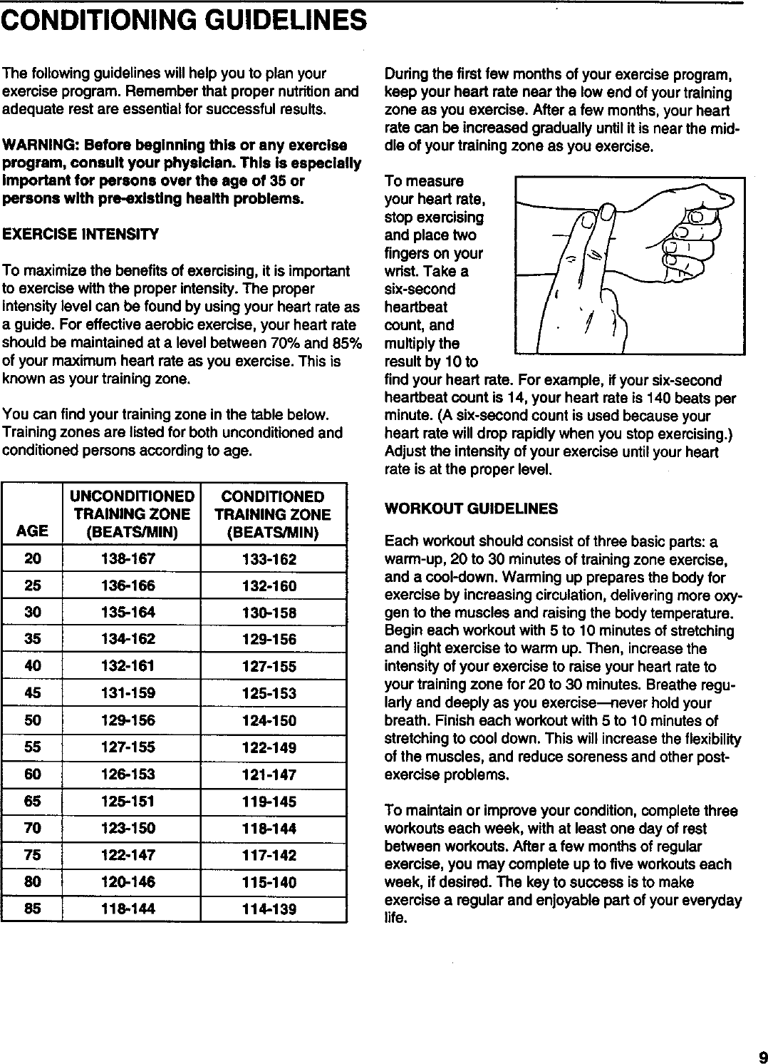 Page 9 of 12 - Lifestyler 831287624 User Manual  CARDIO FIT - Manuals And Guides 99020187