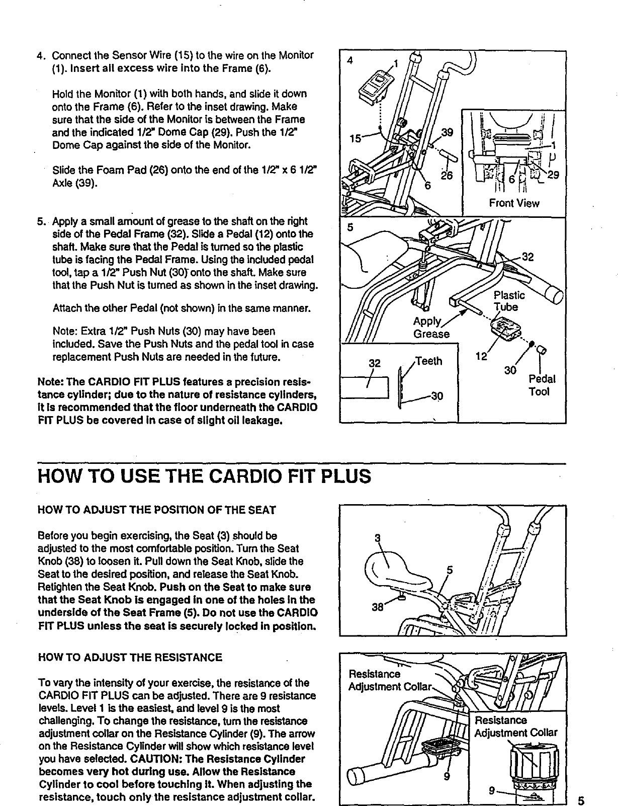 Page 5 of 12 - Lifestyler 831287726 User Manual  CARDIO FIT PLUS - Manuals And Guides 99020135