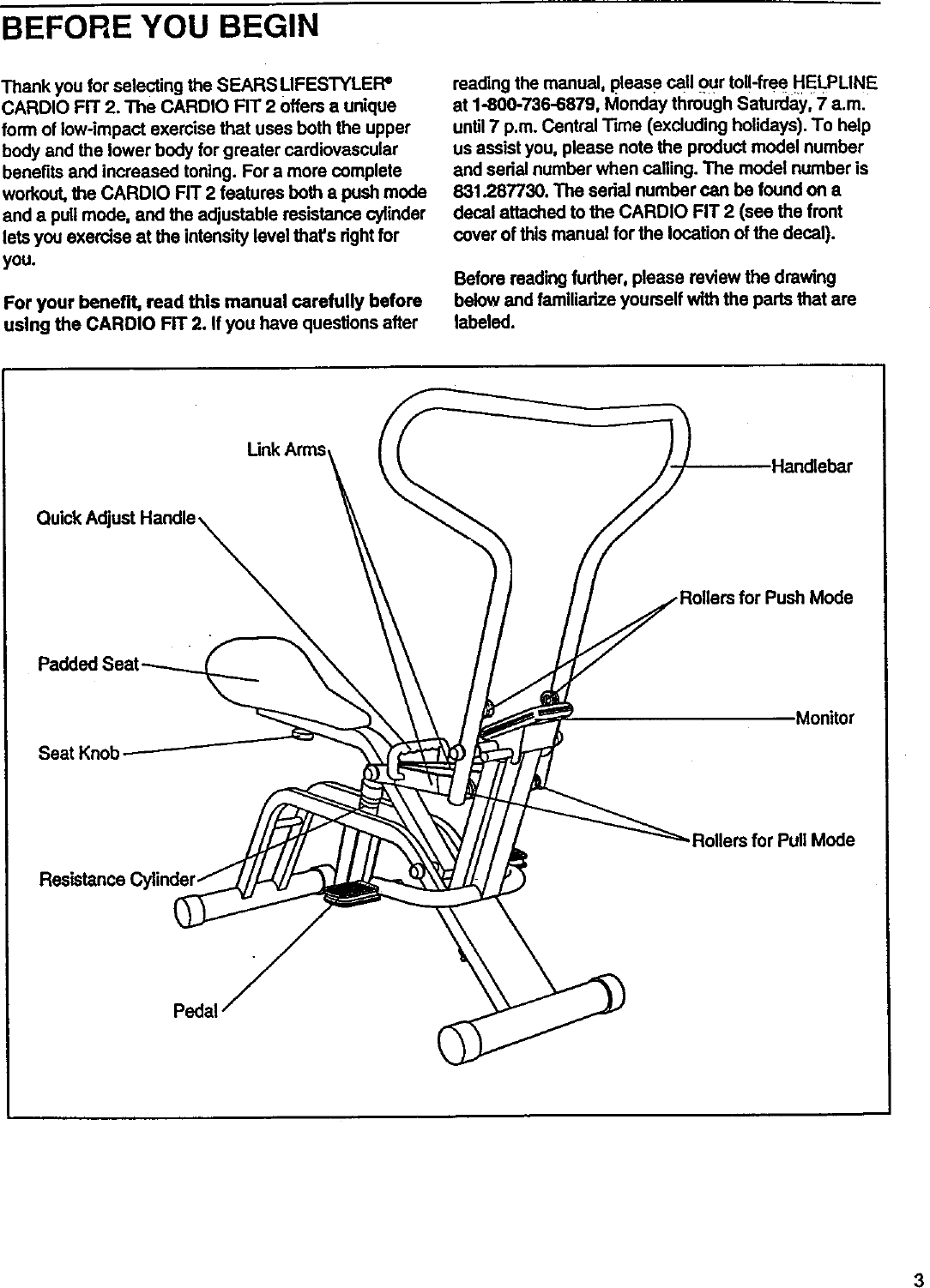 Page 3 of 12 - Lifestyler 831287730 User Manual  CARDIO FIT 2 - Manuals And Guides 99020069