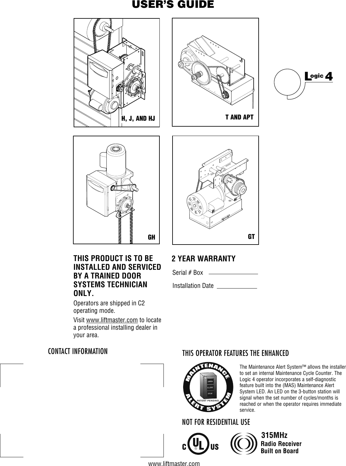 Liftmaster Gh Owners Manual 01 35242