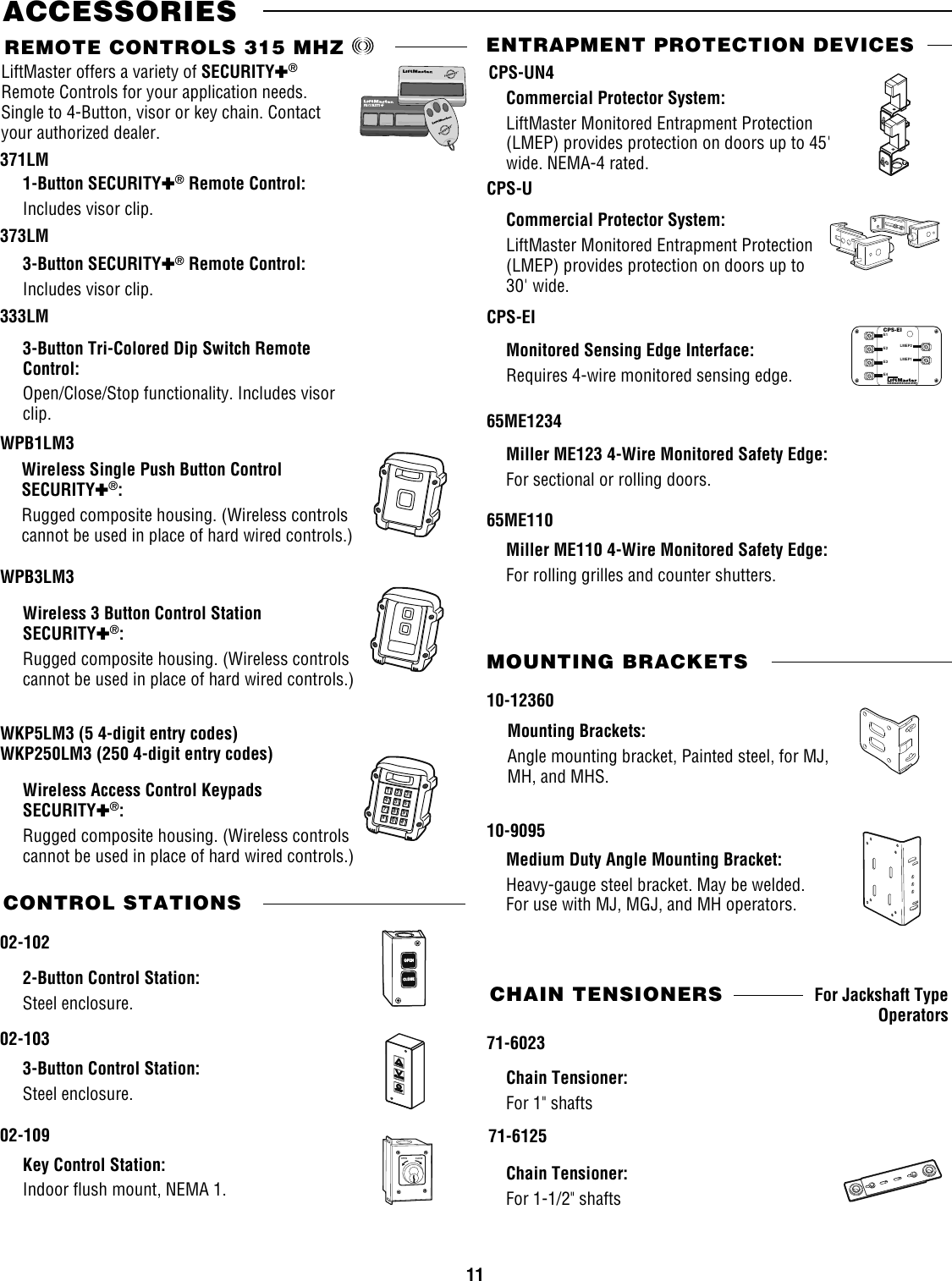 Page 11 of 12 - Liftmaster Liftmaster-Mh-Owners-Manual User's Guide For Medium Dutty Commerical Operators S MT5011U, BMT5011U, MJ5011U, MGJ5011U, And MHS5011U